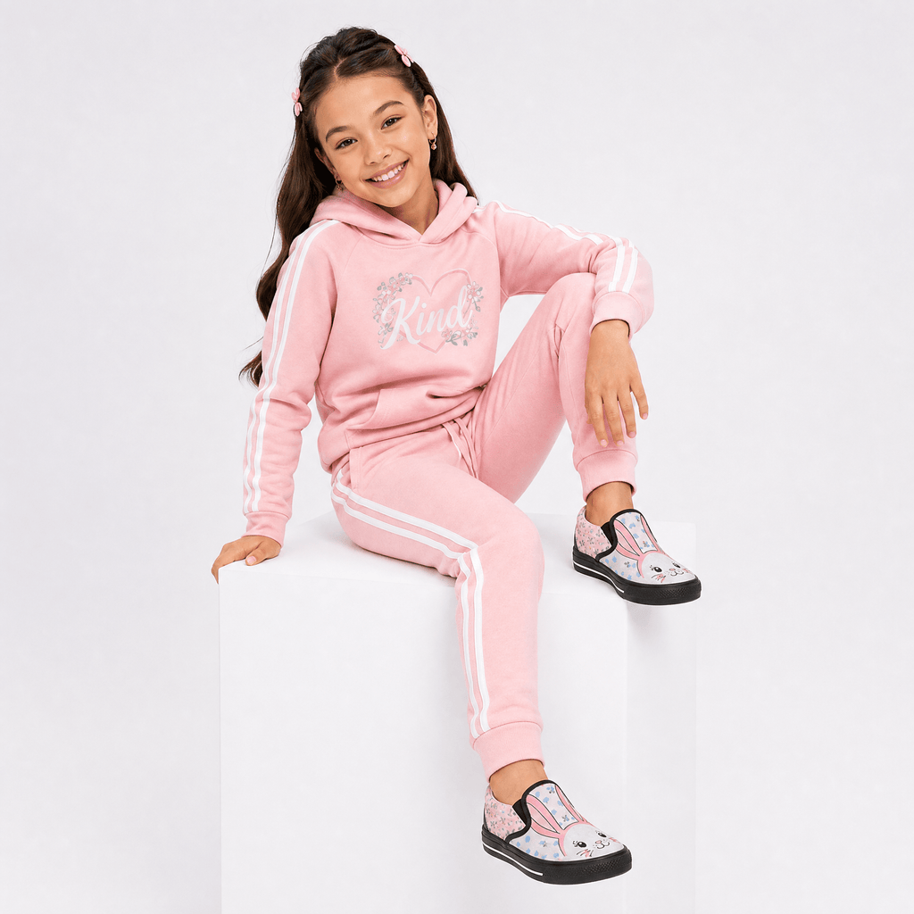 Rich and Rich Girls Pink Bunny Slip-On Canvas Shoes | Cute Bunny Print Kids Sneakers - Rich and Rich Homeopportunities