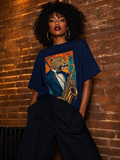R&RH Leopard Saxophone Band Tee — model wearing product