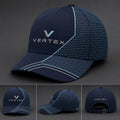 Vertex Axis Split Baseball Baseball Cap in slate with signal orange geometric Vertex menswear design