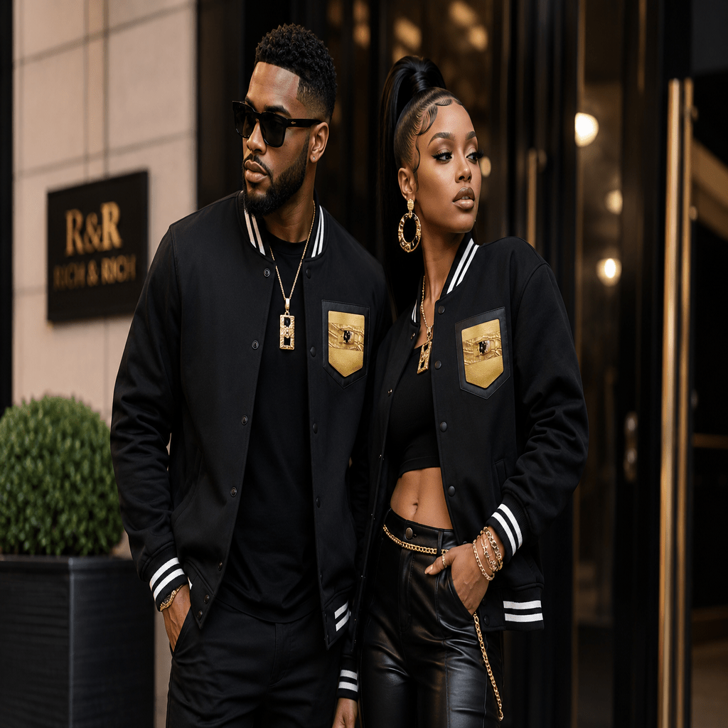 YellowGold Unisex Premium College Varsity Jacket | Handmade Italian Designer Jacket - Rich and Rich Homeopportunities