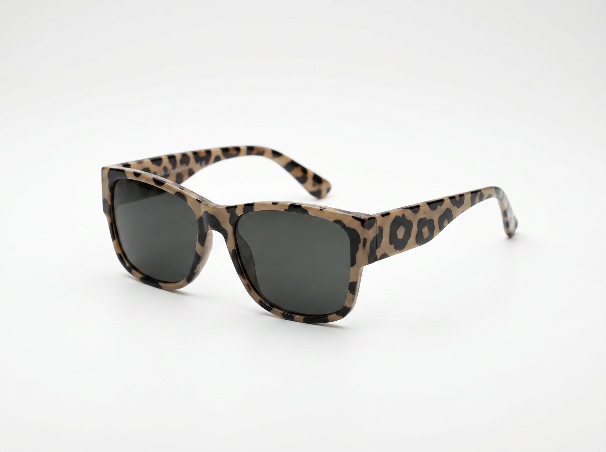 Unisex sunglasses with safari animal print frame and black temples — additional view 8