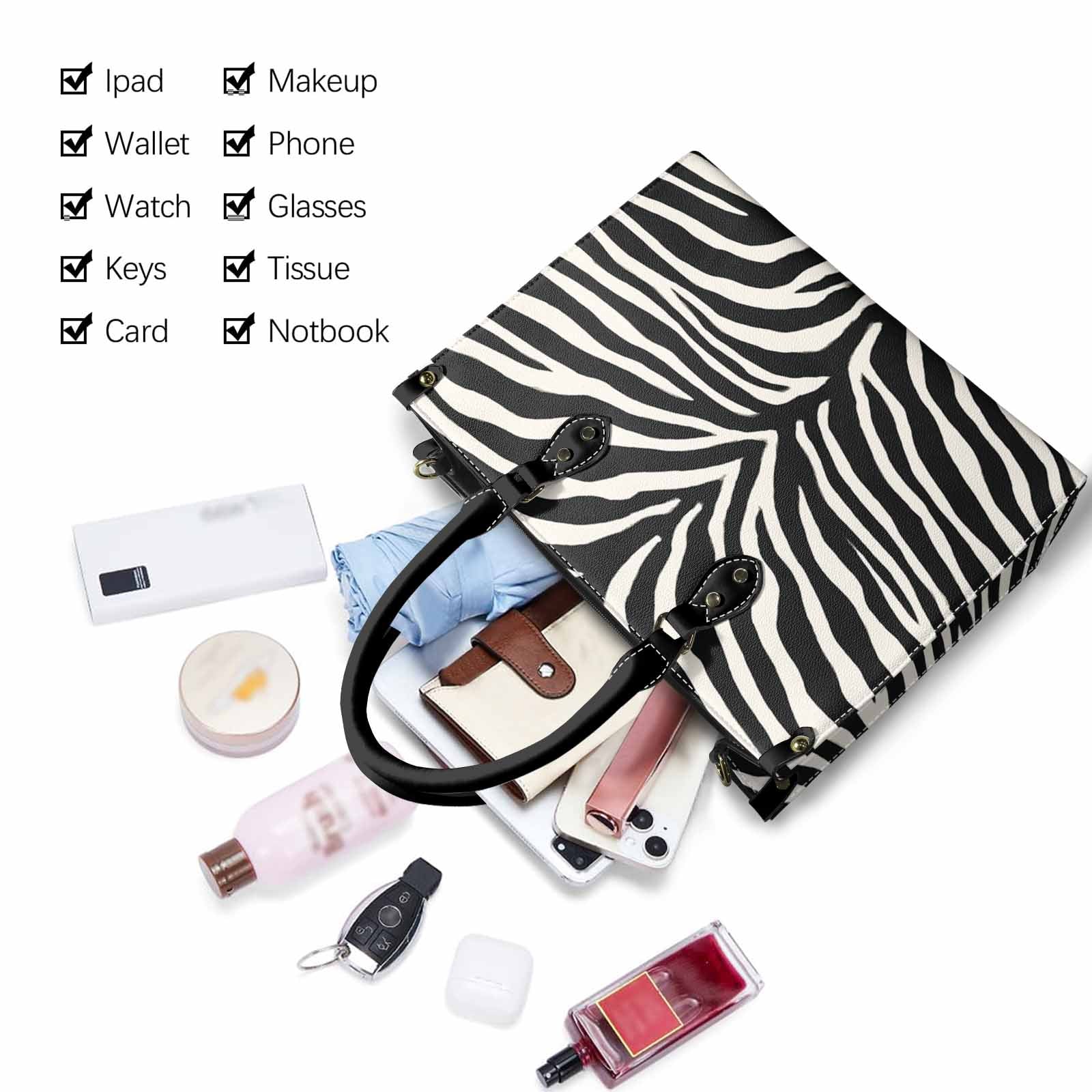 Rich and Rich Zebra Print Graphic Designer Women's Medium Size Handbag