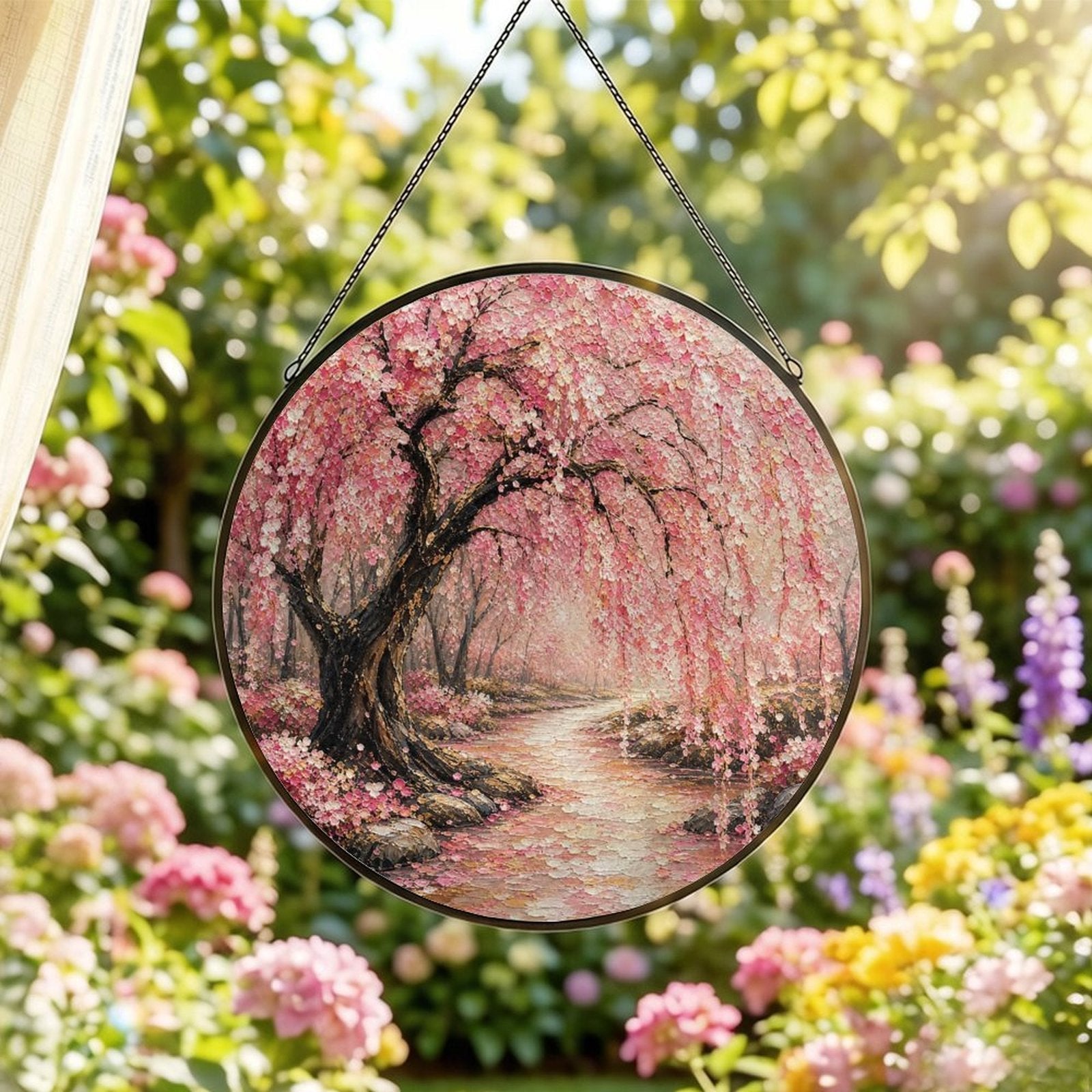 A Japanese Blossom Tree Glass Suncatcher Glass Suncatcher - Rich and Rich Homeopportunities