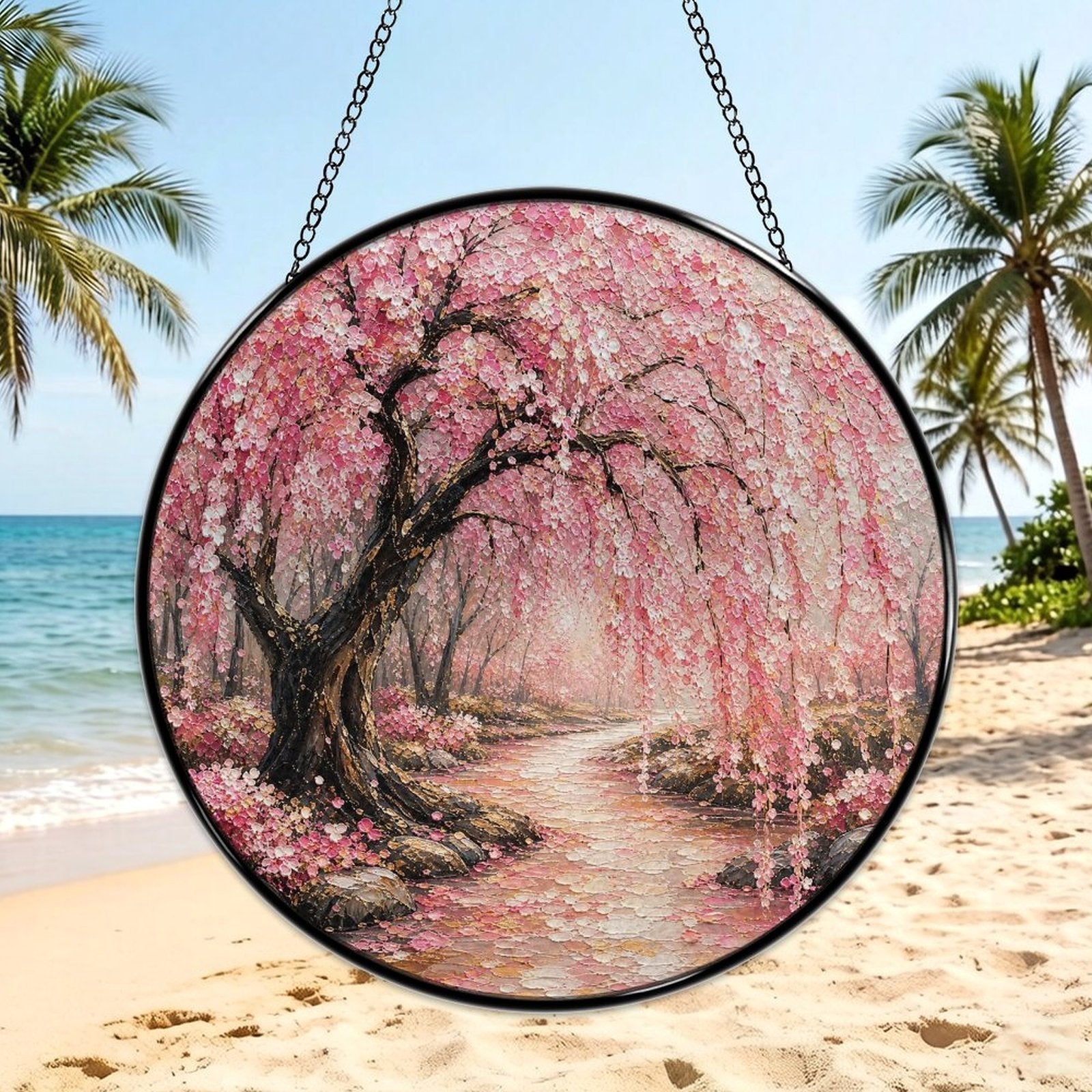 A Japanese Blossom Tree Glass Suncatcher Glass Suncatcher - Rich and Rich Homeopportunities