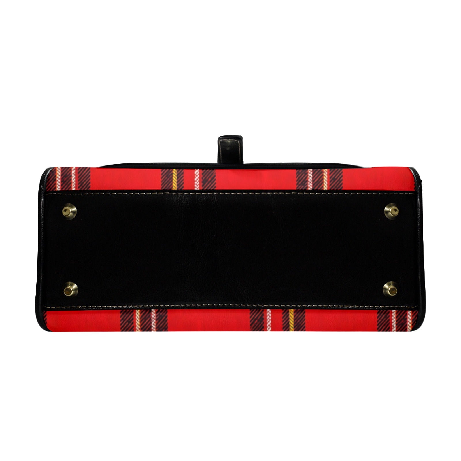 Rich and Rich Chocolate Red Checkered Women's Leather Satchel Bag