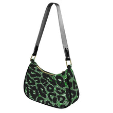 Load image into Gallery viewer, R&amp;RH Emerald Safari Shoulder Bag With Grey Handles
