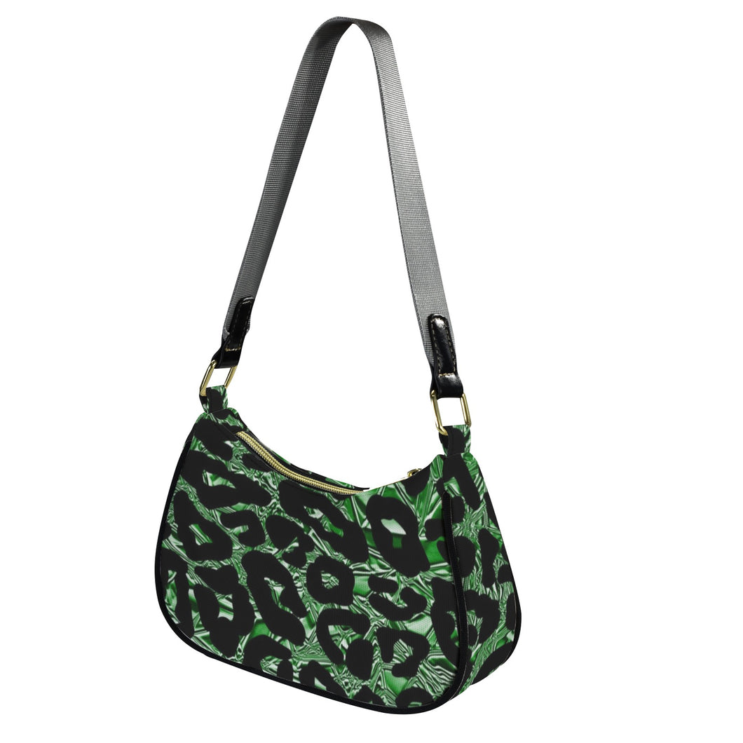R&RH Emerald Safari Shoulder Bag With Grey Handles Women's Shoulder Bag-Grey Strap (Model 1748)