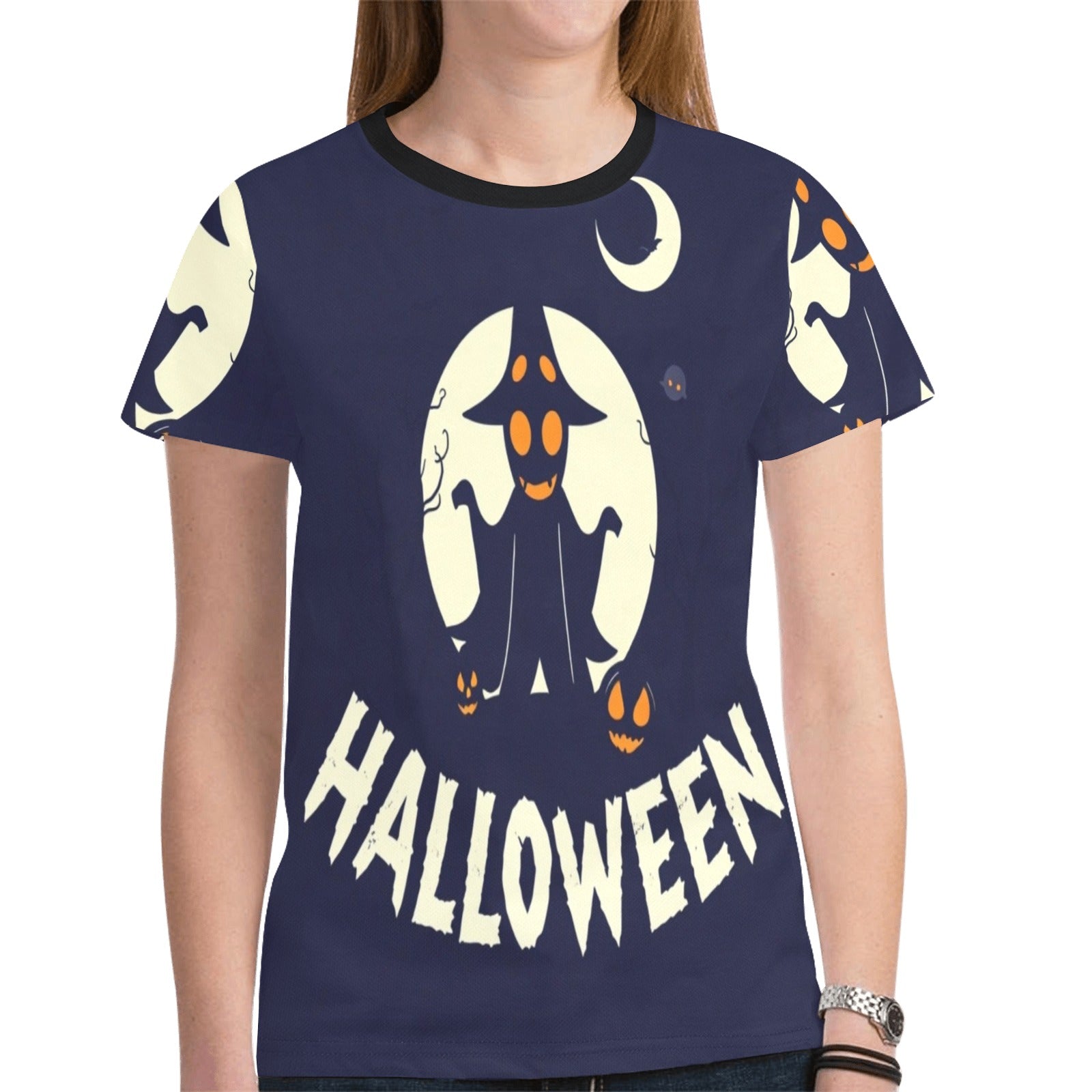 Witches Hat Womens Halloween Tshirt New All Over Print T-shirt for Women (Model T45)