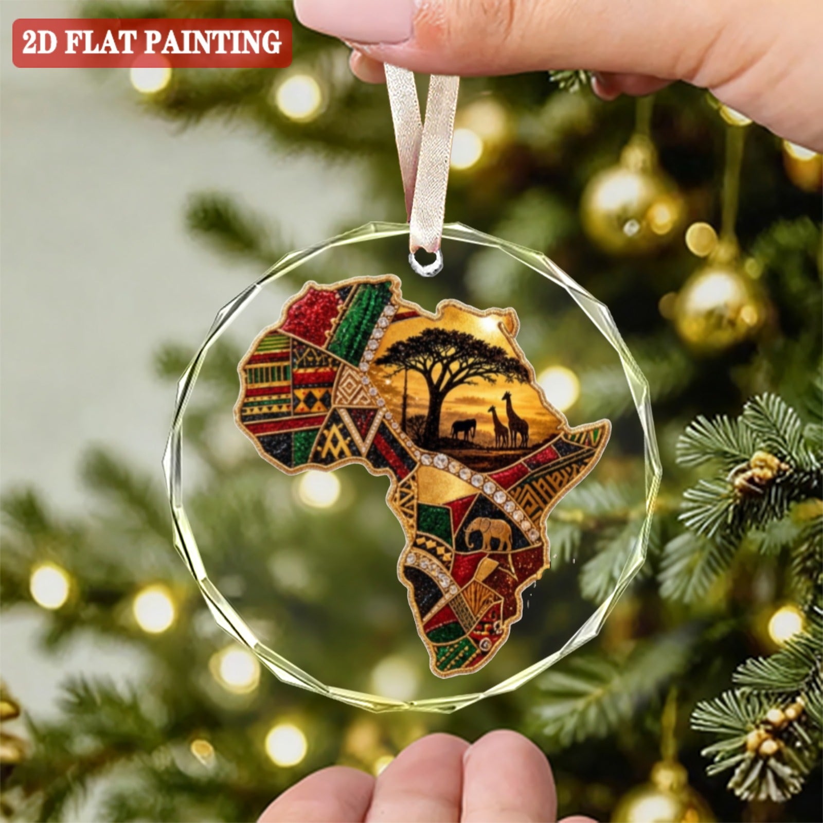 A Rich and Rich Round Crystal Glass Ornament of Africa