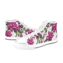 Load image into Gallery viewer, R&amp;RH Fushia Roses Women&#39;s Classic High Top Canvas Shoes - Rich and Rich Homeopportunities 
