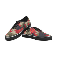 Load image into Gallery viewer, R&amp;RH Woman With Rose Womens Camoflage Low Top Designer Sneakers

