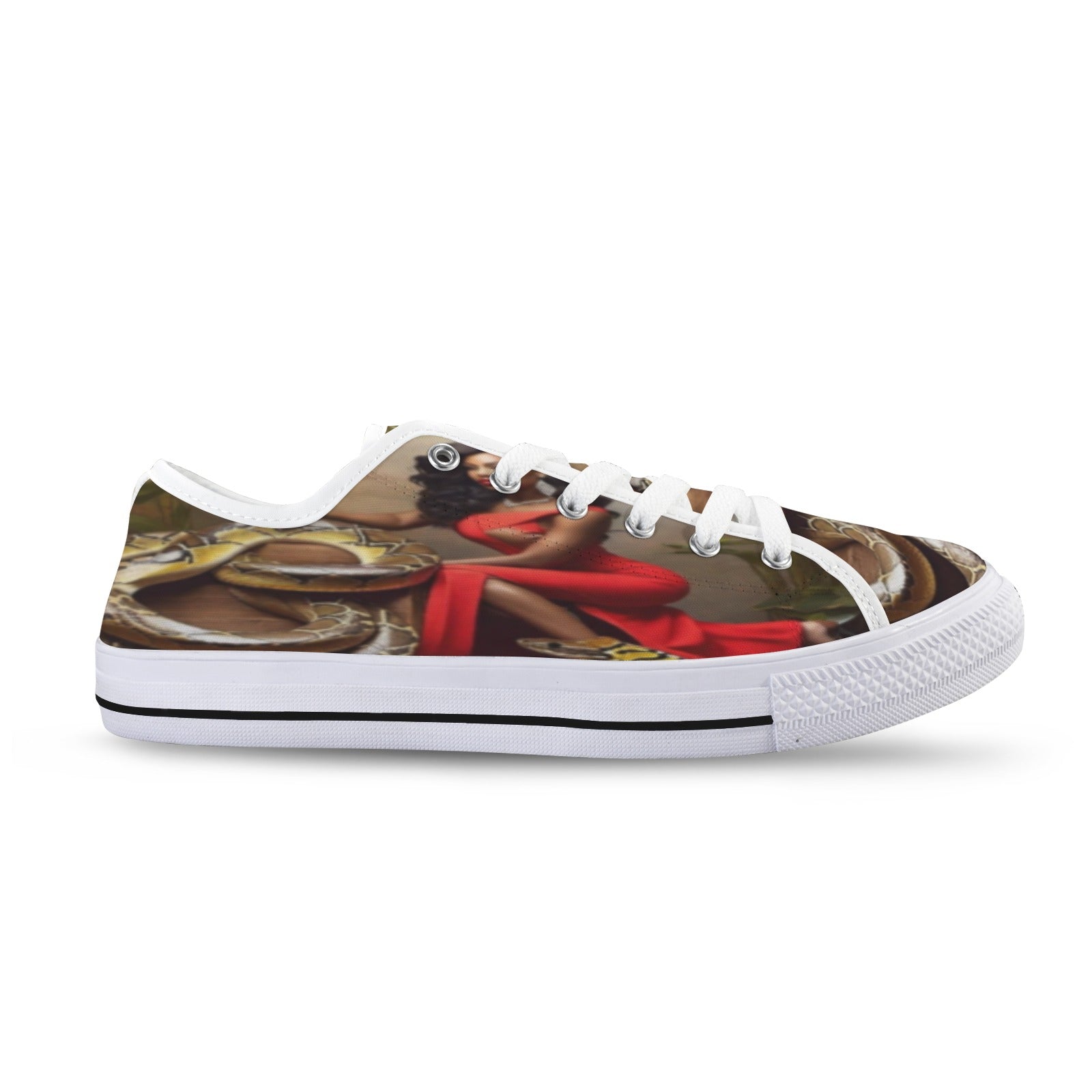 R&RH LuiiLoviie Womens Red Caricature Low Top Sneaker Seattle Low Top Women's Shoes (Model 1013-6)
