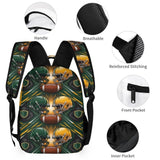 Green football‑themed backpack with matching insulated lunch bag and pencil case, sport graphic — additional view 7