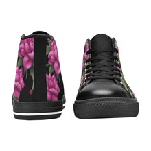 Load image into Gallery viewer, R&amp;RH Fushia Roses Women&#39;s Classic High Top Canvas Shoes - Rich and Rich Homeopportunities 

