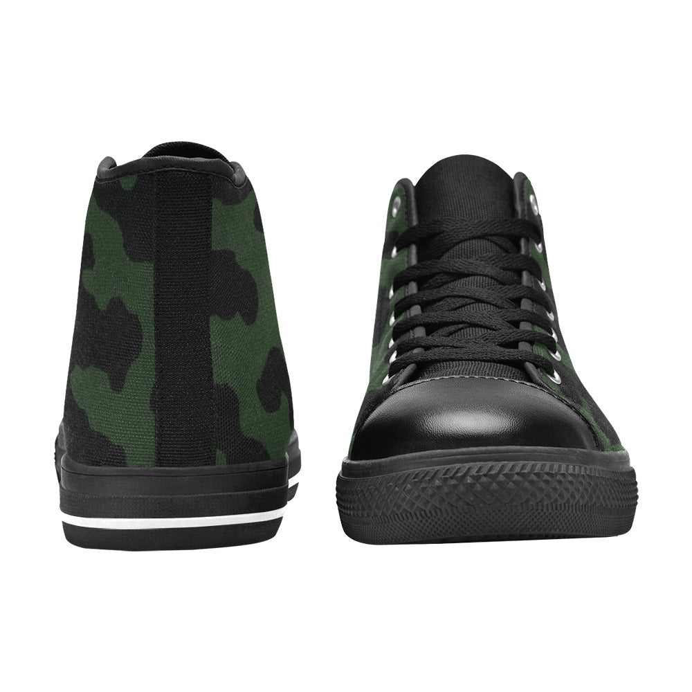 Rich and Rich Men's Classic Green Camouflage Hightop Canvas Sneaker