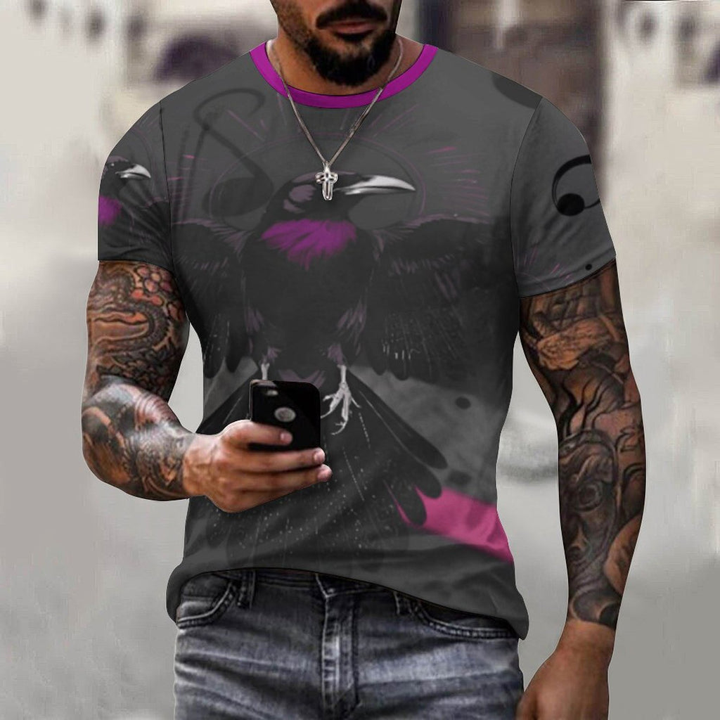 Men's 100% cotton all-over print T-shirt in vibrant colors