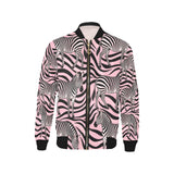 a Critter Kicks Zebra Zest Girls Pink Bomber Jacket