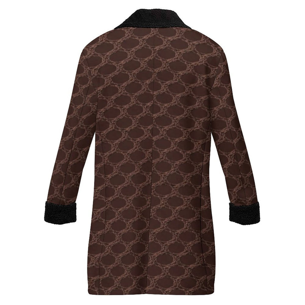 A Rich and Rich Chocolate Circular Dimensions Men's Double Breasted Coat