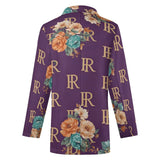 Purple women's casual suit blazer with flat lapel and two front pockets — additional view 6
