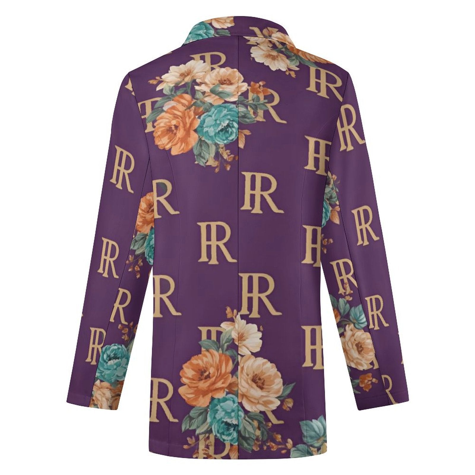 Purple women's casual suit blazer with flat lapel and two front pockets — additional view 6
