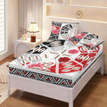 The Tribal Elegance Harmony Series – Crimson Harmony Full Bed Sheet Set (Fitted Sheet + Pillowcases) - Rich and Rich Homeopportunities