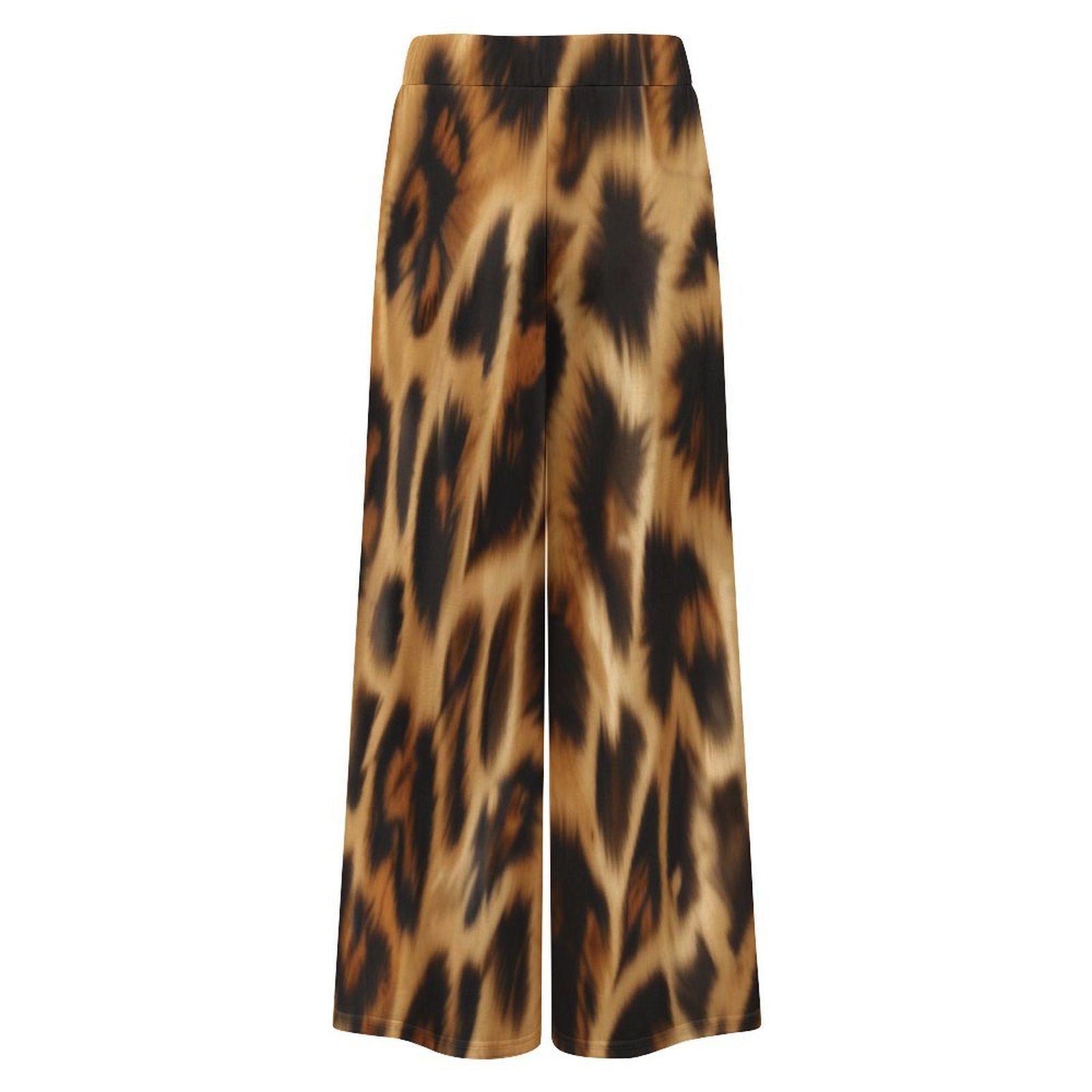 Rich and Rich Brown Animal Print Women's Wide-Leg Pants Suit with Adjustable Waist
