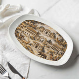 Rich and Rich Black and Gold Roman Villa Plate Melamine Decorative Plate