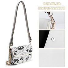 Load image into Gallery viewer, Rich and Rich Black Rose Noir Floral Flap Women's White Shoulder Handbag
