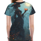 Women's witch-themed Halloween all-over print T-shirt in polyester mesh — alternate view