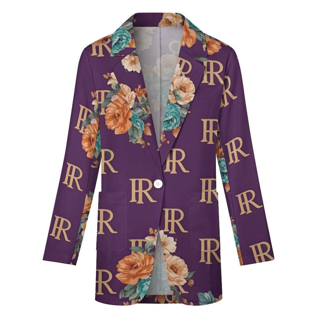Rich and Rich Women's Purple Casual Suit Blazer with all-over print