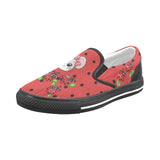 Critter Kicks Lady Bug Mouse Girls Red Slip On Canvas Shoe