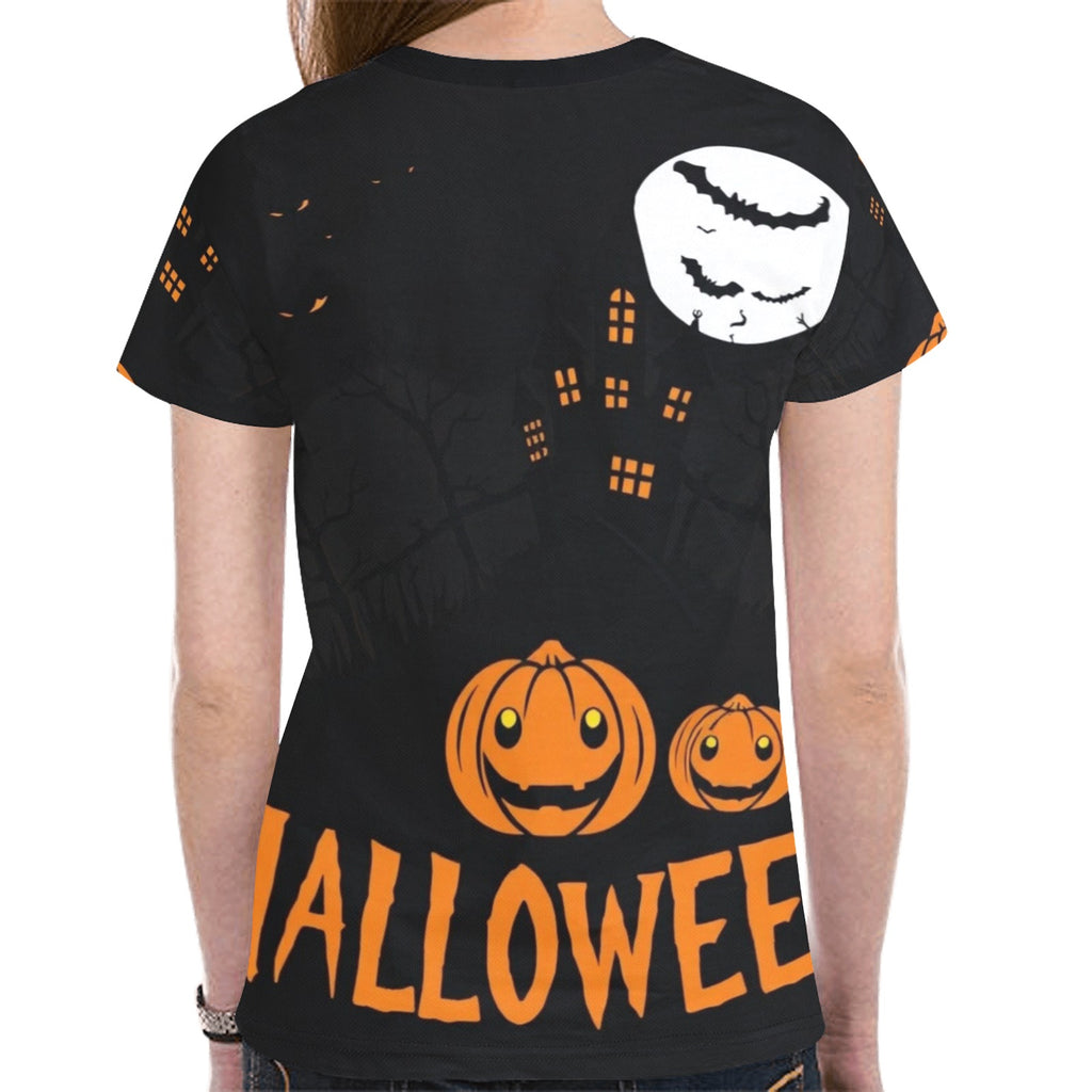 Rich and Rich Halloween graphic black women's all-over print t-shirt