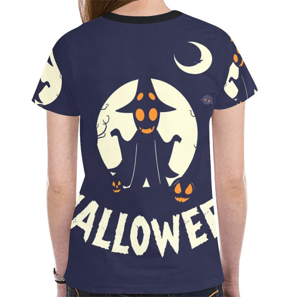 Witches Hat Women's Halloween All Over Print T-Shirt with Relaxed Fit
