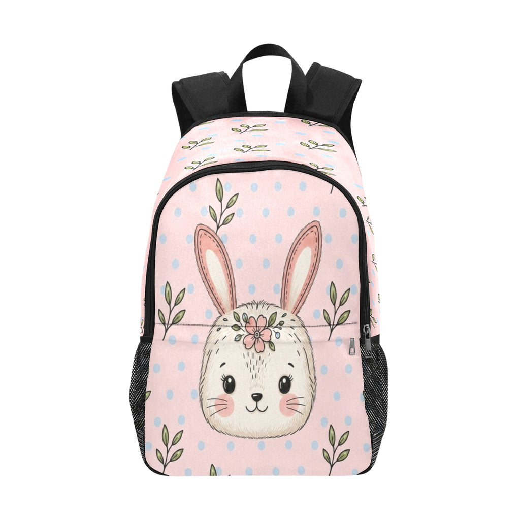 Rich and Rich Girls Bunny Designer Backpack | Pink Polka Dot 1200D Nylon Kids School & Travel Bag