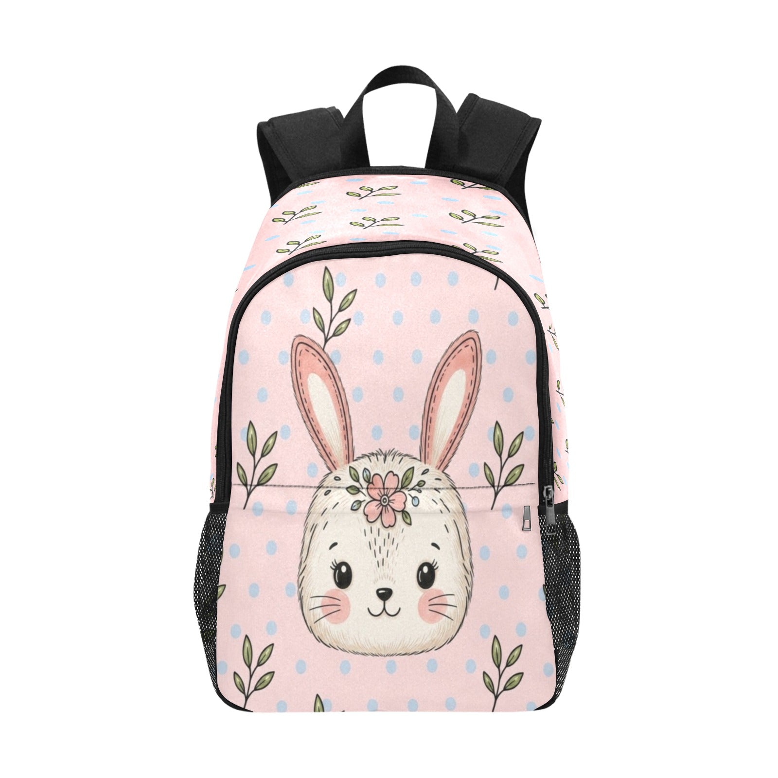 Rich and Rich Girls Bunny Designer Backpack | Pink Polka Dot 1200D Nylon Kids School & Travel Bag