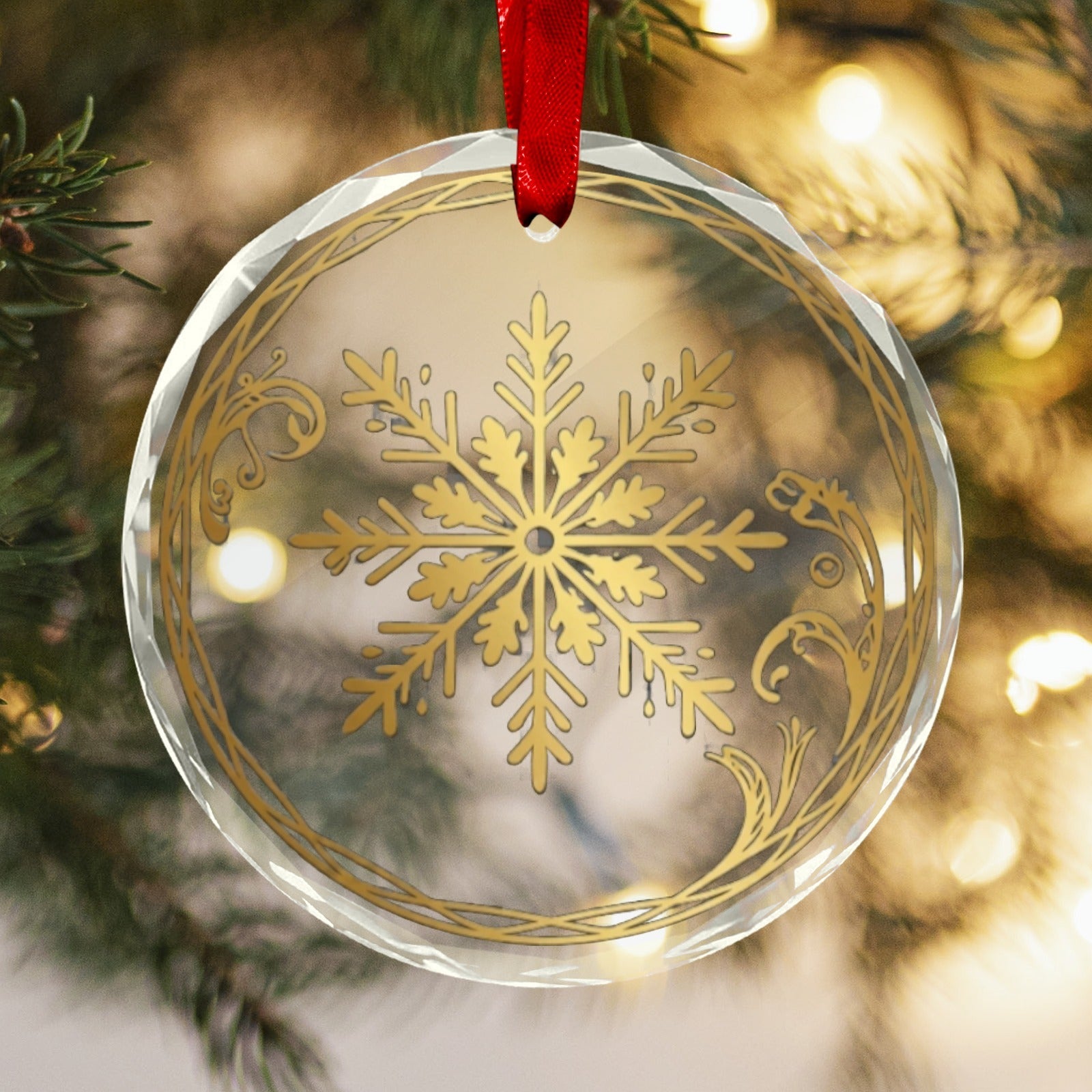 Unity In Harmony Set Of Three Round Crystal Glass Ornaments