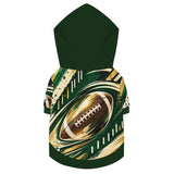 Gridiron Golden Green Football Vortex Hoodie Pet Hoodie (Large Size)