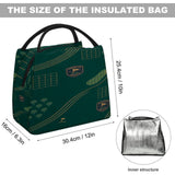Green insulated golfing lunch bag with golf-inspired artwork and aluminum foil lining — additional view 6