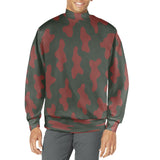 Red camo mock neck men's sweatshirt with long sleeves and soft breathable fabric — alternate view