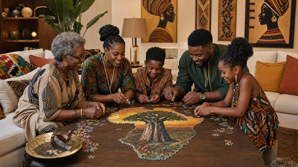 AncientCraft — The Baobab Tree of Life | 1000-Piece Wooden African Mosaic Jigsaw Puzzle