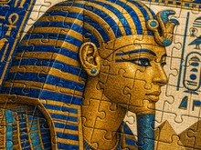 Load image into Gallery viewer, AncientCraft — The Golden Pharaoh | 1000-Piece Wooden Egyptian Mosaic Jigsaw Puzzle - Rich and Rich Homeopportunities
