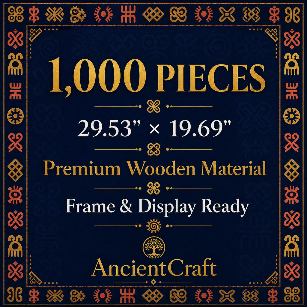 AncientCraft — The Rhythm: Juba Dance | 1000-Piece Wooden West African Mosaic Jigsaw Puzzle
