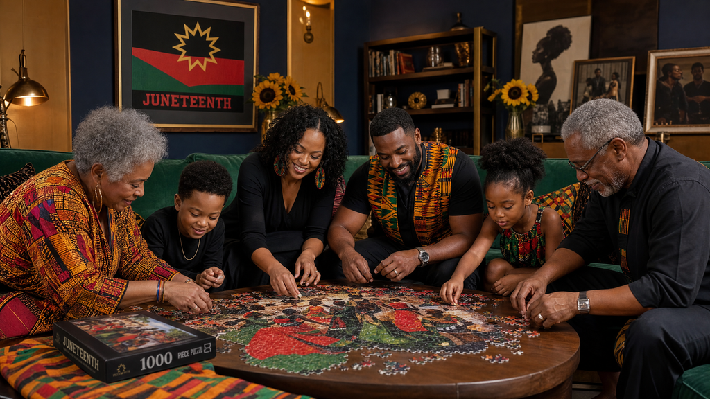 AncientCraft — Juneteenth Heritage | 1000-Piece Wooden Freedom Mosaic Jigsaw Puzzle