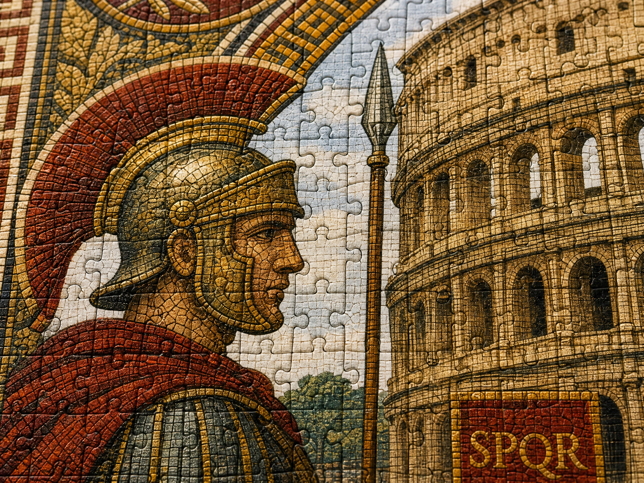 AncientCraft — The Colosseum & Roman Legions | 1000-Piece Wooden Mosaic Jigsaw Puzzle