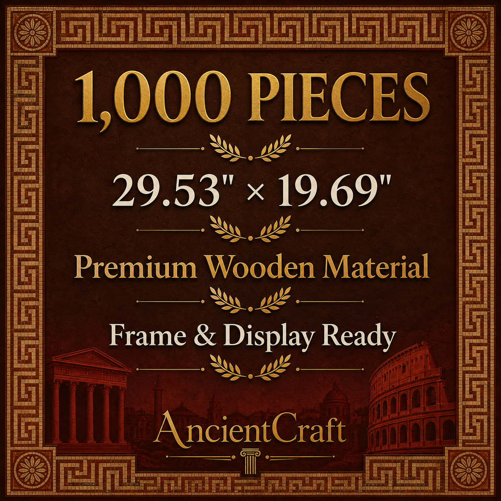 AncientCraft — The Colosseum & Roman Legions | 1000-Piece Wooden Mosaic Jigsaw Puzzle