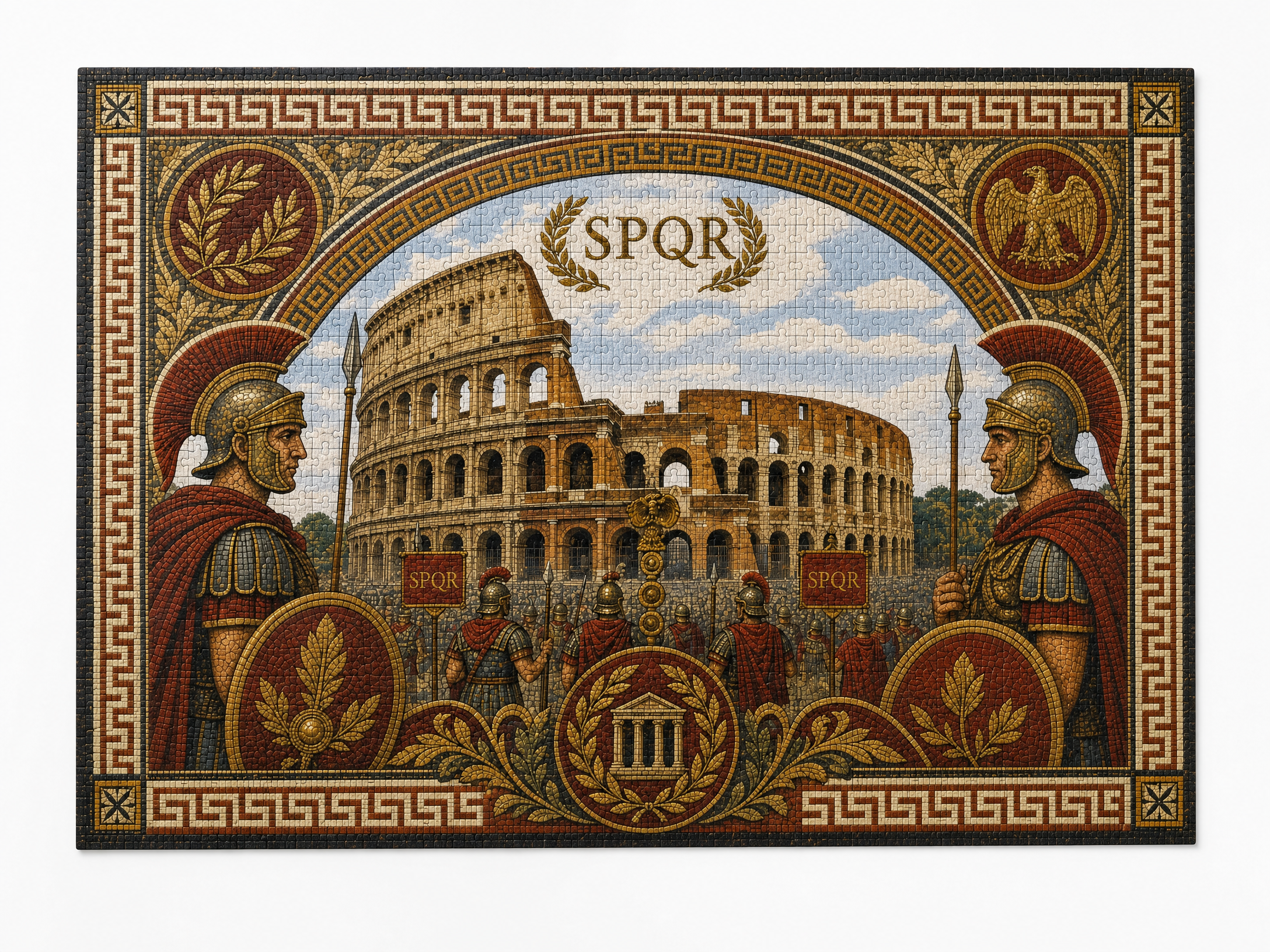 AncientCraft — The Colosseum & Roman Legions | 1000-Piece Wooden Mosaic Jigsaw Puzzle