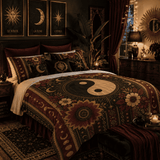 Oversized 90x108 sherpa fleece blanket with Harmony Heritage printed front in burgundy and gold — additional view 6