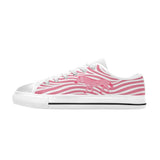 Critter Kicks Zebra Zest Girls Pink and White Canvas Sneakers