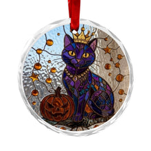 Load image into Gallery viewer, Rich and Rich Halloween Pumpkin and Cat Glass Ornaments-Two For $20
