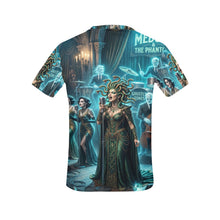 Load image into Gallery viewer, Rich and Rich Medusa and the Phantom Halloween Women's Blue T-Shirt
